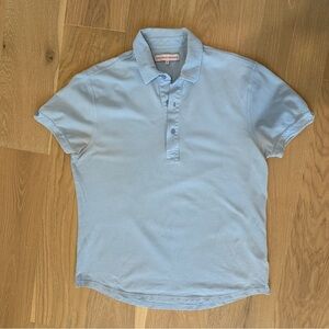 Orlebar Brown Blue Polo Size XXL Men’s Light Blue Pique Tailored Fit Sebastian